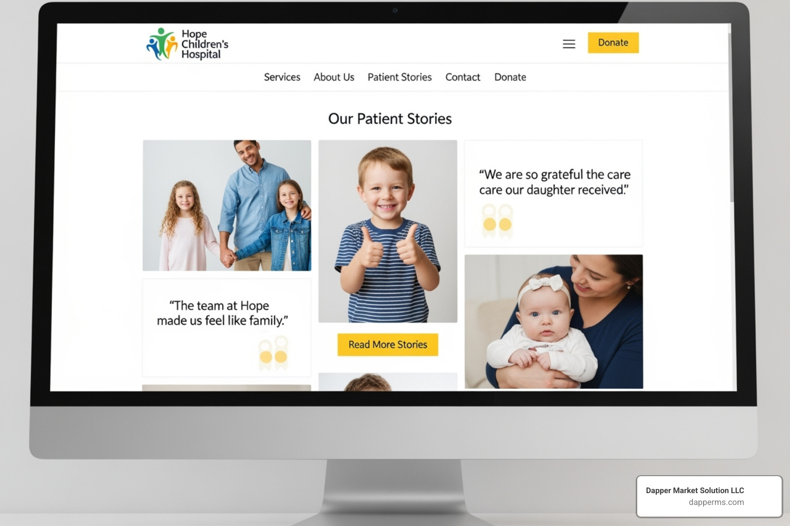Boston Children's Hospital website with patient testimonials - Medical website design examples Boston Children's Hospital website with patient testimonials - Medical website design examples