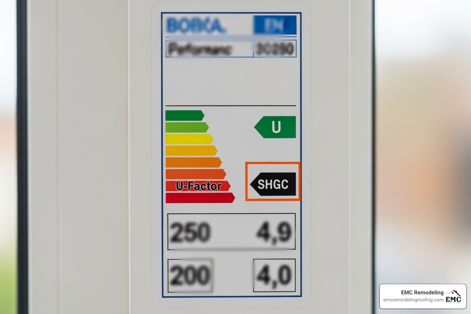 NFRC label with U-Factor and SHGC highlighted - energy star most efficient windows NFRC label with U-Factor and SHGC highlighted - energy star most efficient windows