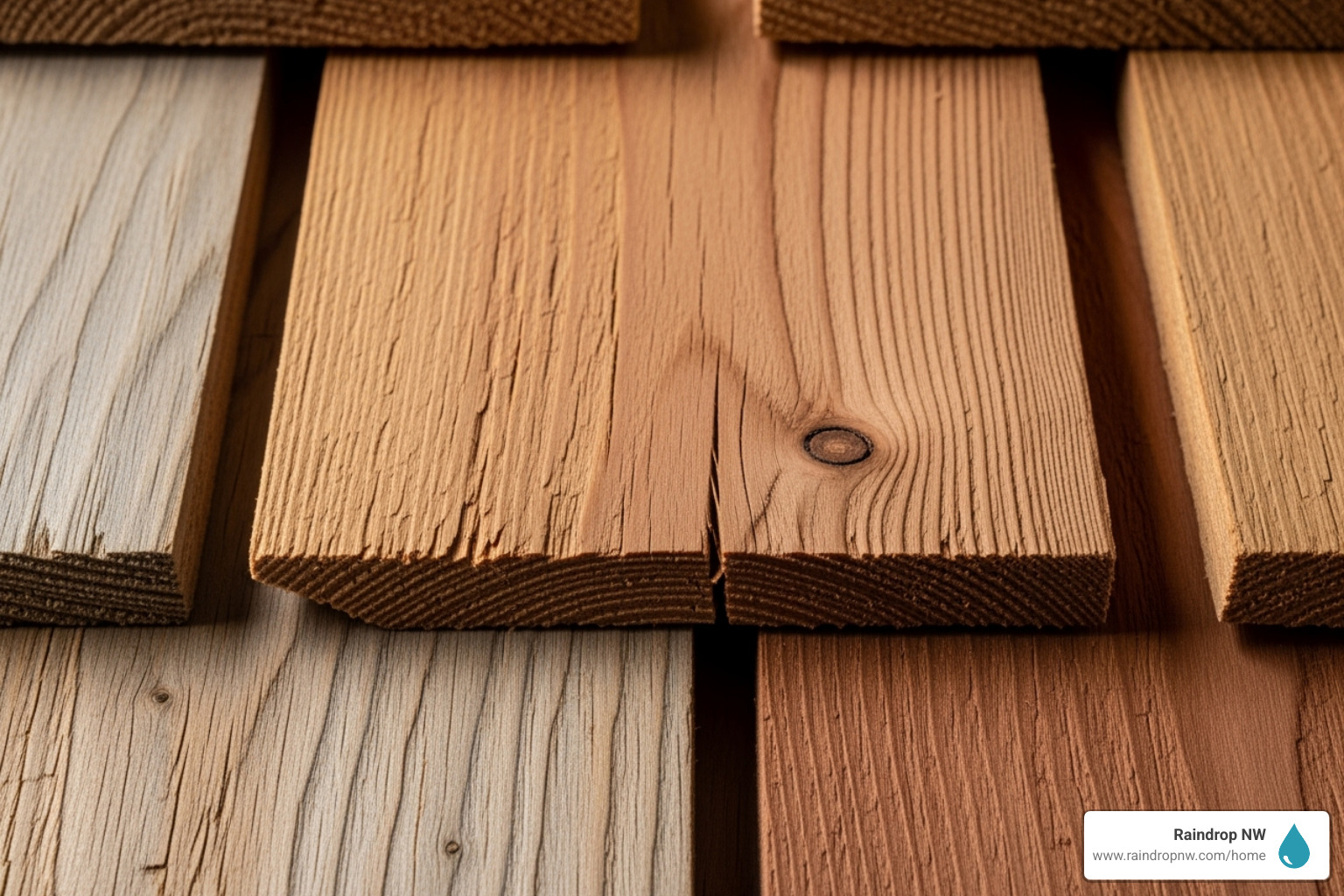 close-up shot highlighting the rich texture and color variation of new cedar shakes - best cedar roofing company in raleigh hills or