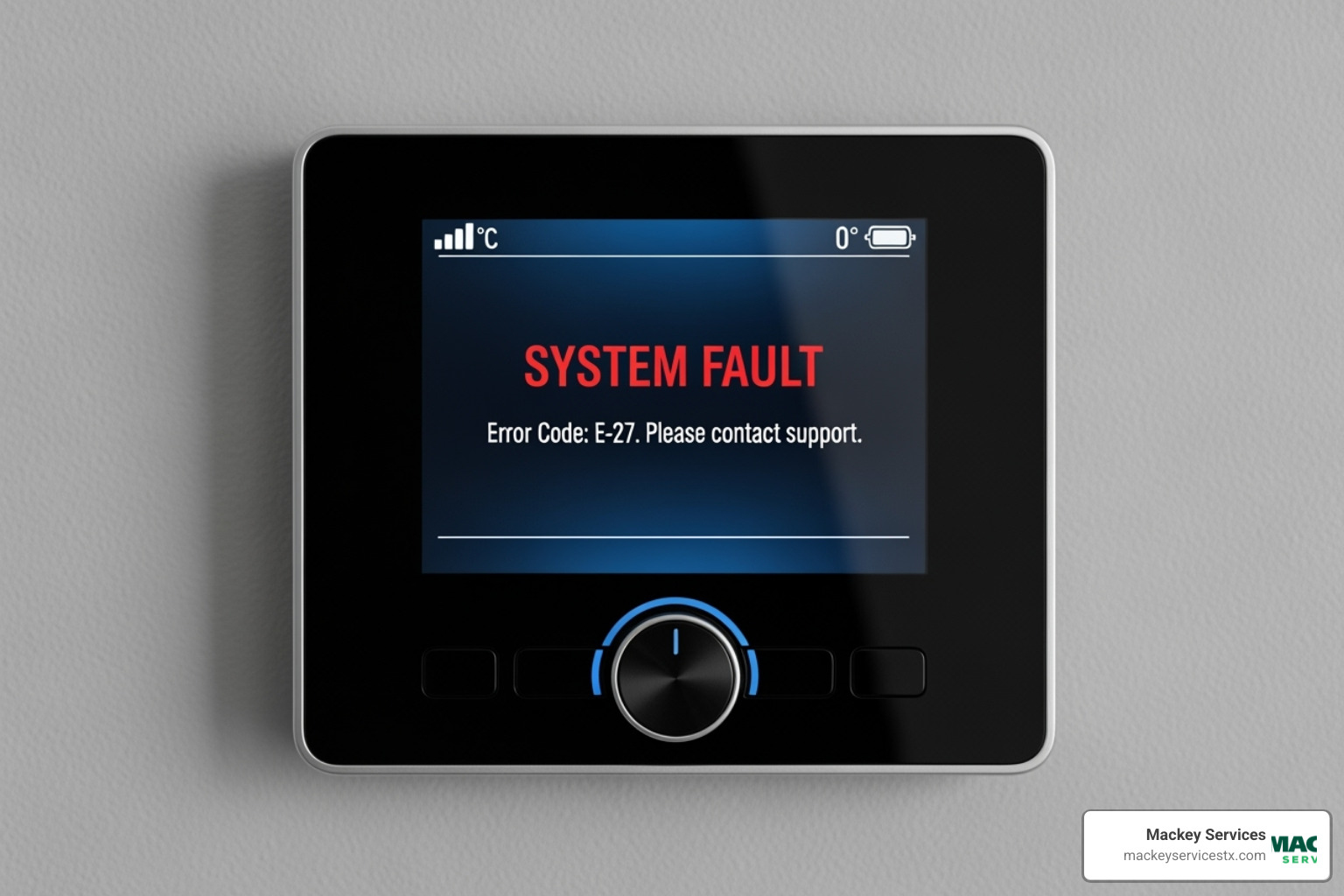 thermostat displaying an error message - hvac same day service