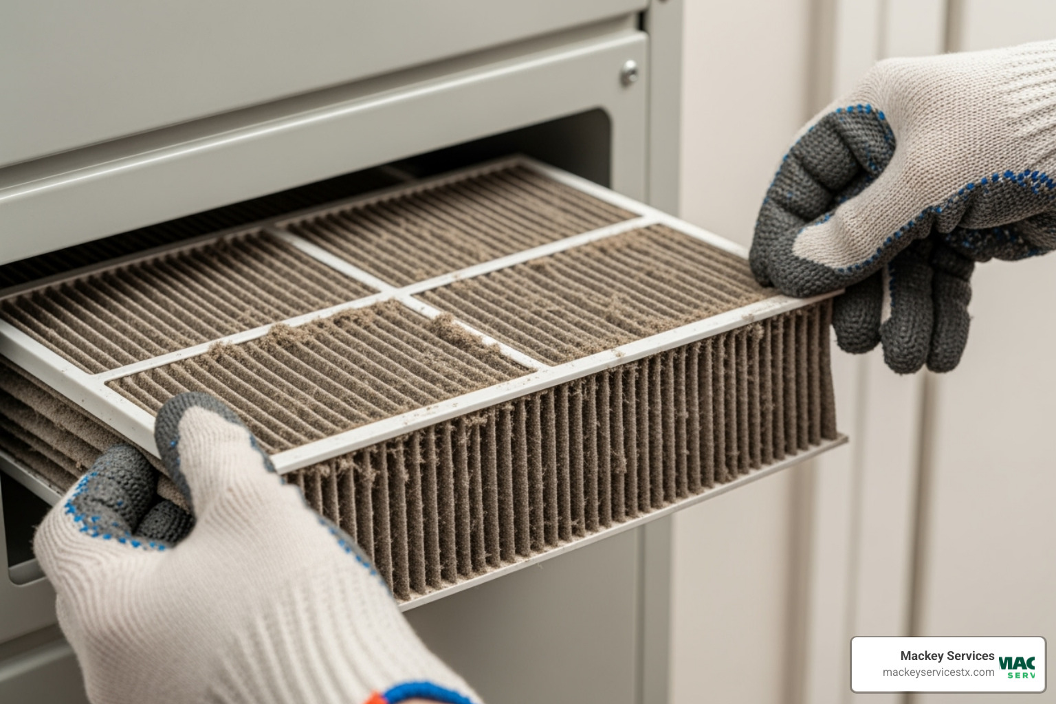 person changing furnace air filter - no heat from furnace pasadena