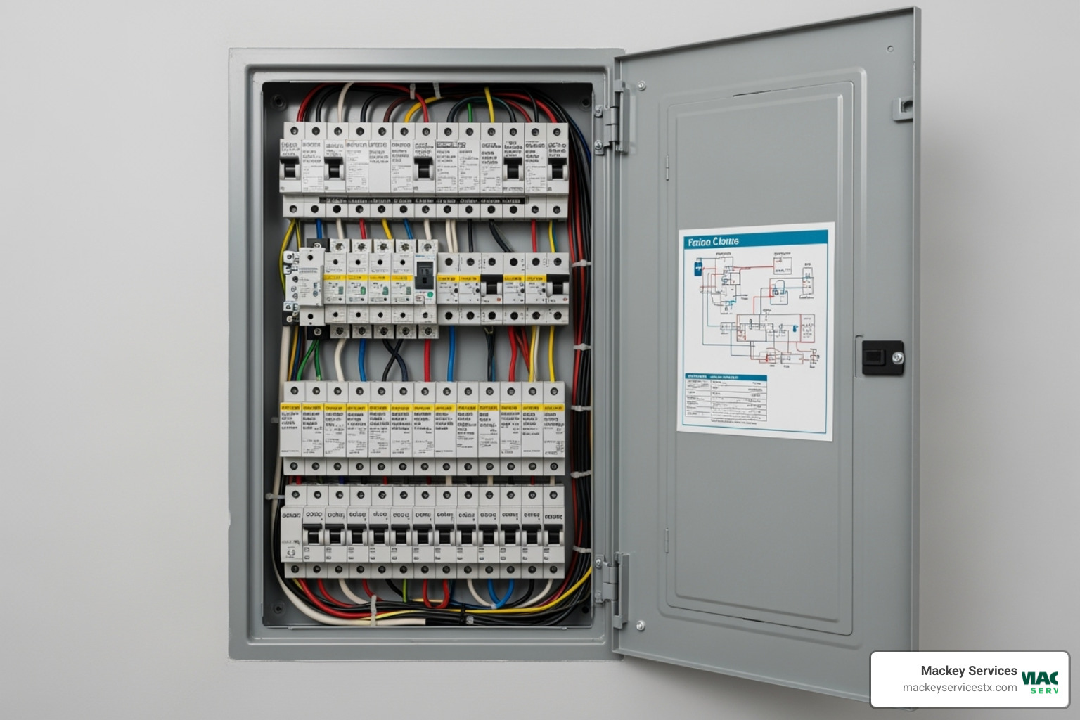 A clean, modern electrical panel with clearly labeled breakers, highlighting good organization and maintenance - emergency electrical repair alvin A clean, modern electrical panel with clearly labeled breakers, highlighting good organization and maintenance - emergency electrical repair alvin