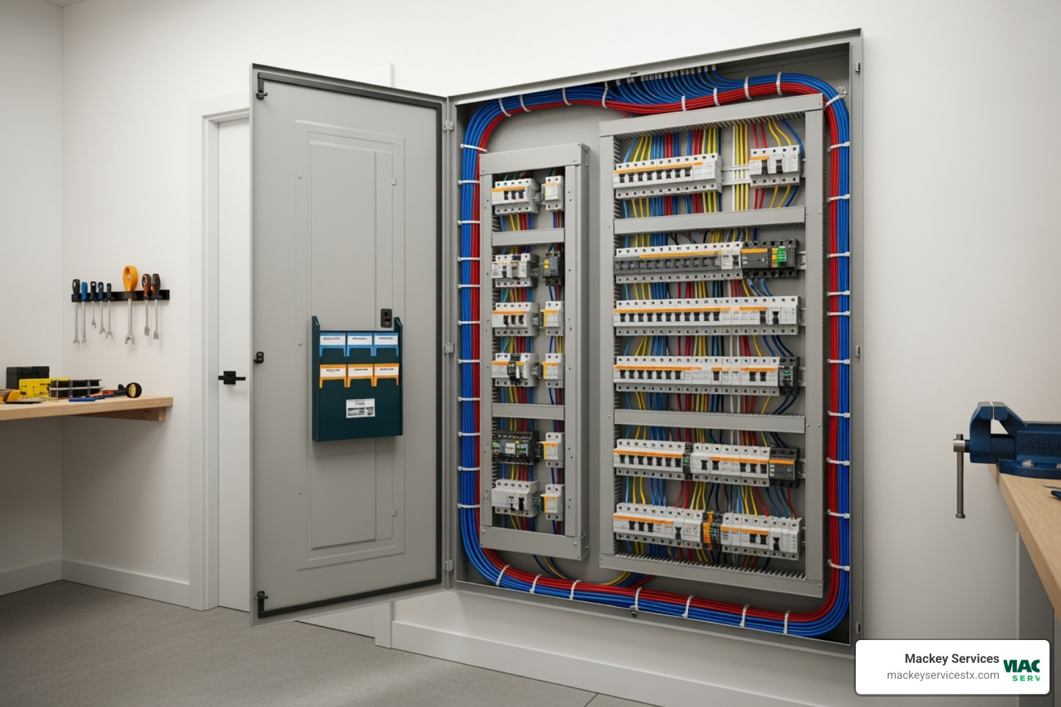a modern, well-organized electrical panel - emergency electrical repair dickinson