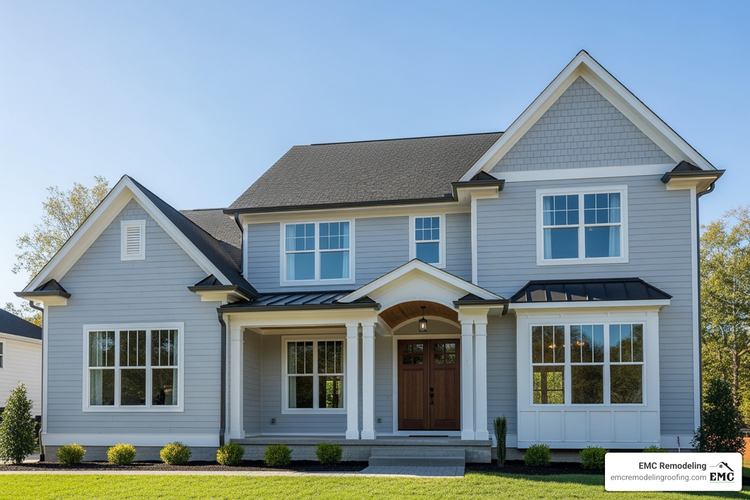 home with new gutters and siding - roofer leander tx