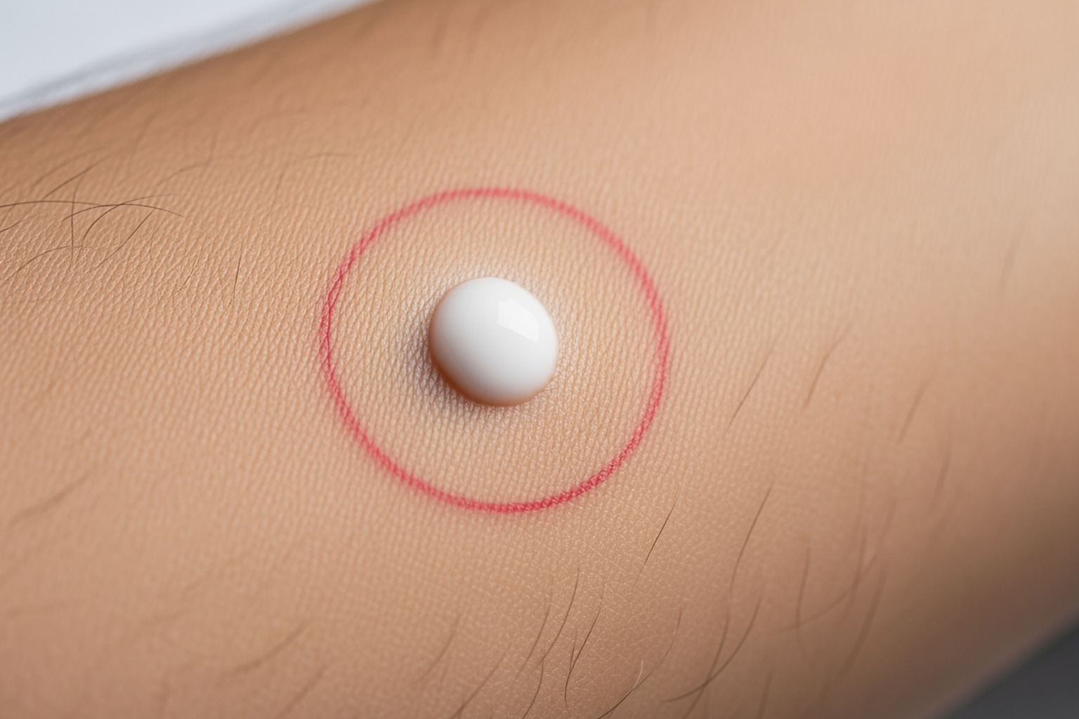 person patch-testing a cream on their forearm - cream for stiff muscles person patch-testing a cream on their forearm - cream for stiff muscles