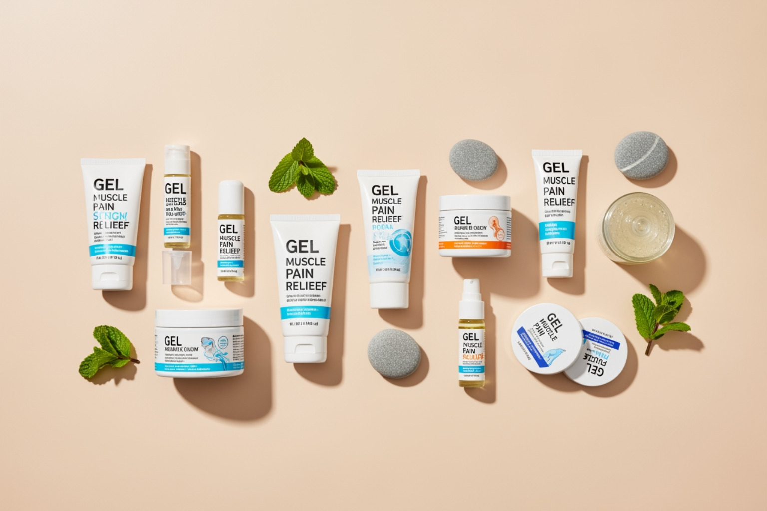 curated flat lay of various gel muscle pain relief products - gel muscle pain relief curated flat lay of various gel muscle pain relief products - gel muscle pain relief