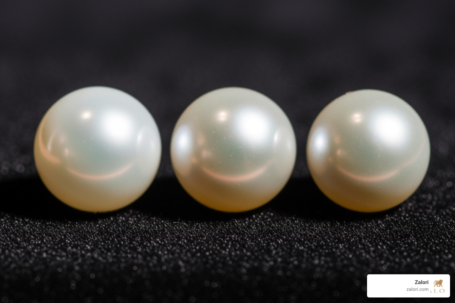 image comparing high, medium, and low pearl luster - AAA quality pearls image comparing high, medium, and low pearl luster - AAA quality pearls