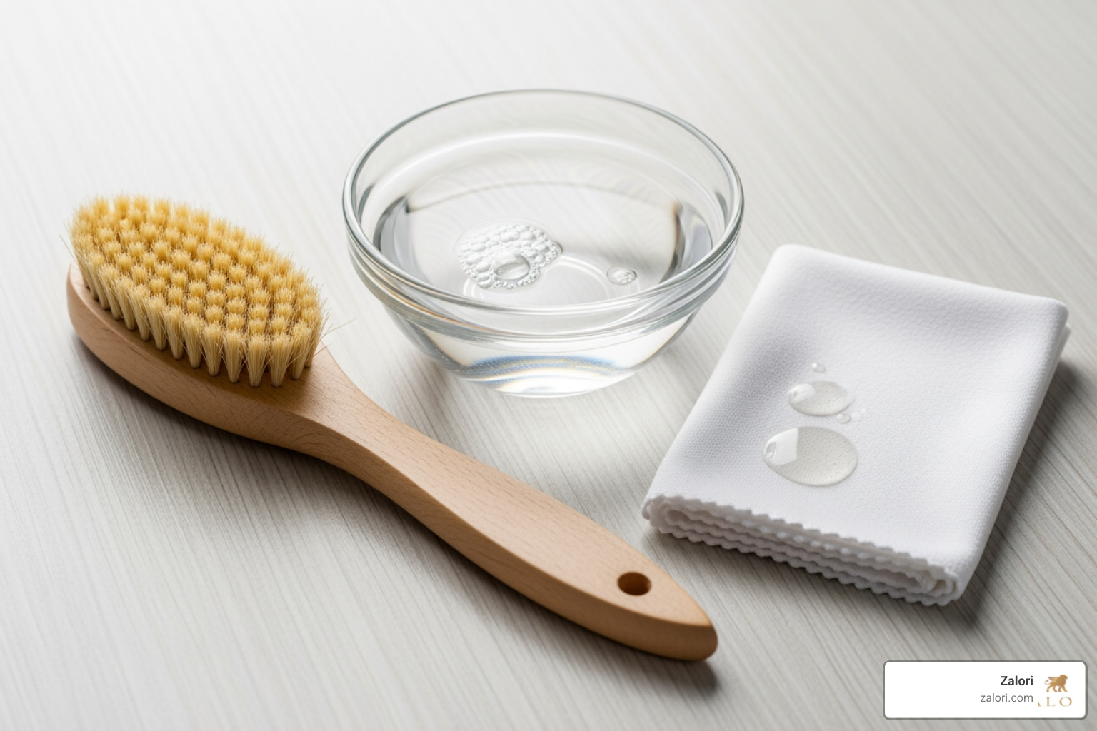 Image of a jewelry cleaning kit with a soft brush, bowl, and cloth - Genuine diamond studs Image of a jewelry cleaning kit with a soft brush, bowl, and cloth - Genuine diamond studs