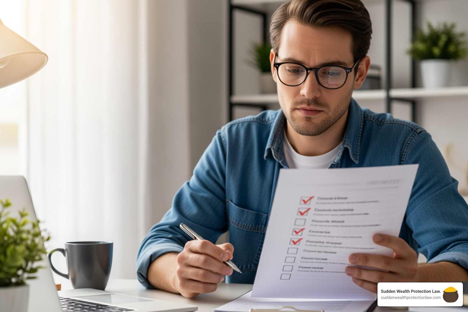 person looking thoughtfully at a checklist - living estate person looking thoughtfully at a checklist - living estate