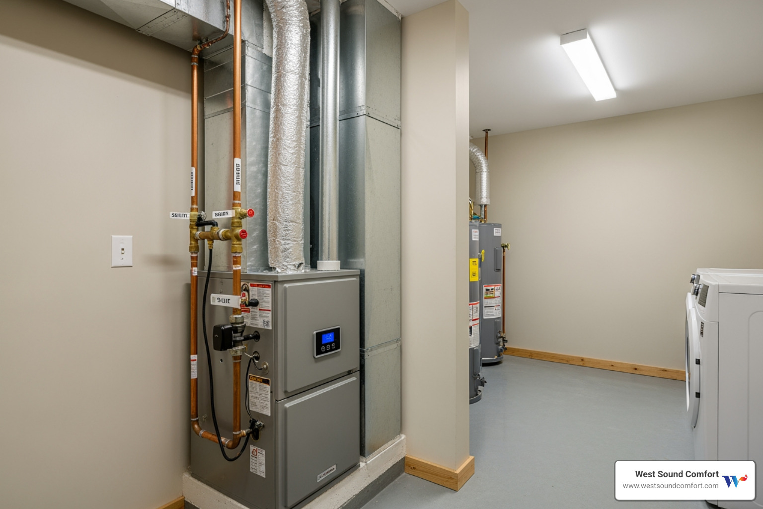 modern high efficiency gas furnace - new furnace installation in brownsville, wa