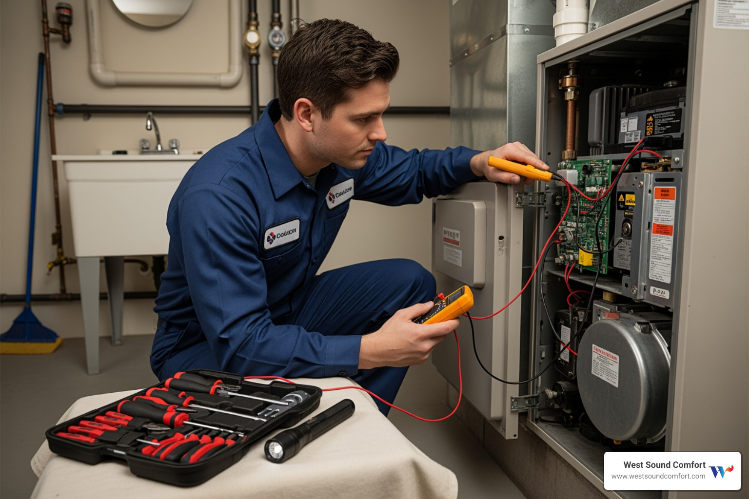 certified hvac technician working on home heating system - certified hvac technician in bremerton, wa certified hvac technician working on home heating system - certified hvac technician in bremerton, wa