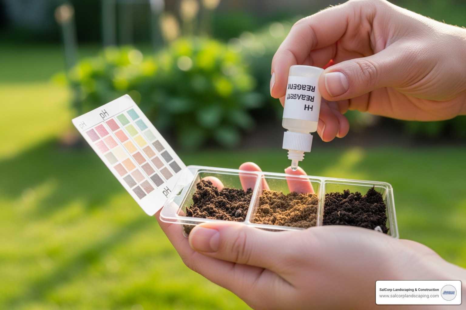 soil being tested with a kit - hydroseed for homeowners