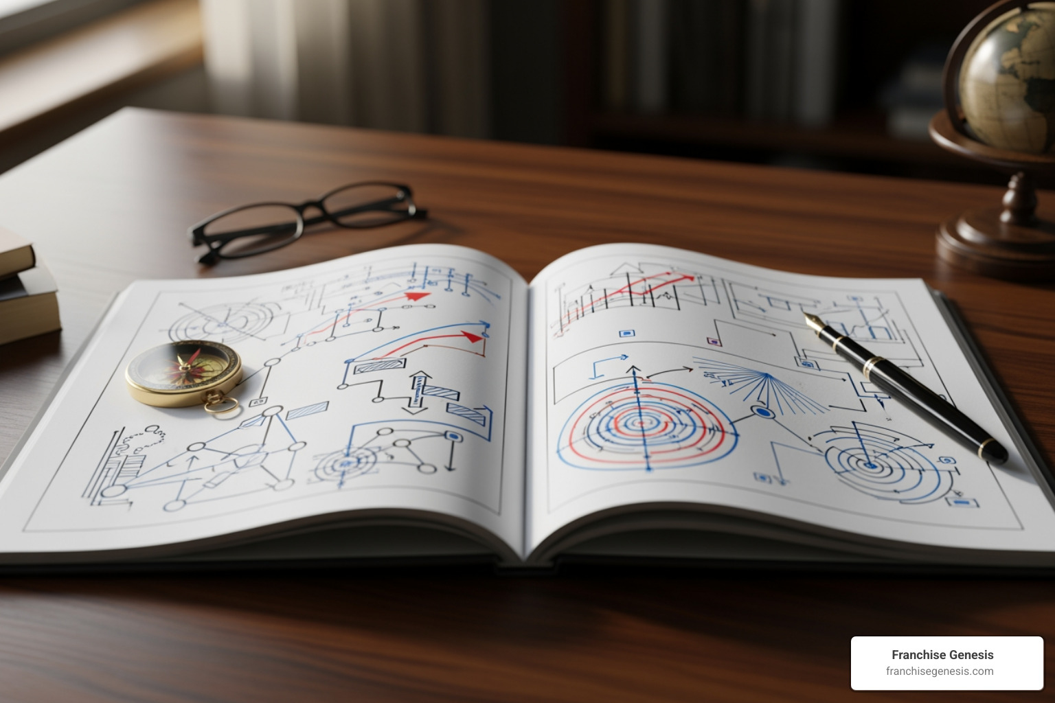 Image of a playbook or blueprint titled "Franchise Growth Model" - what is a franchise Image of a playbook or blueprint titled "Franchise Growth Model" - what is a franchise