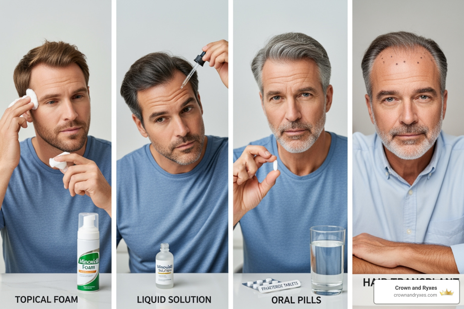 comparison of different hair loss treatment types - hair regrowth treatment foam