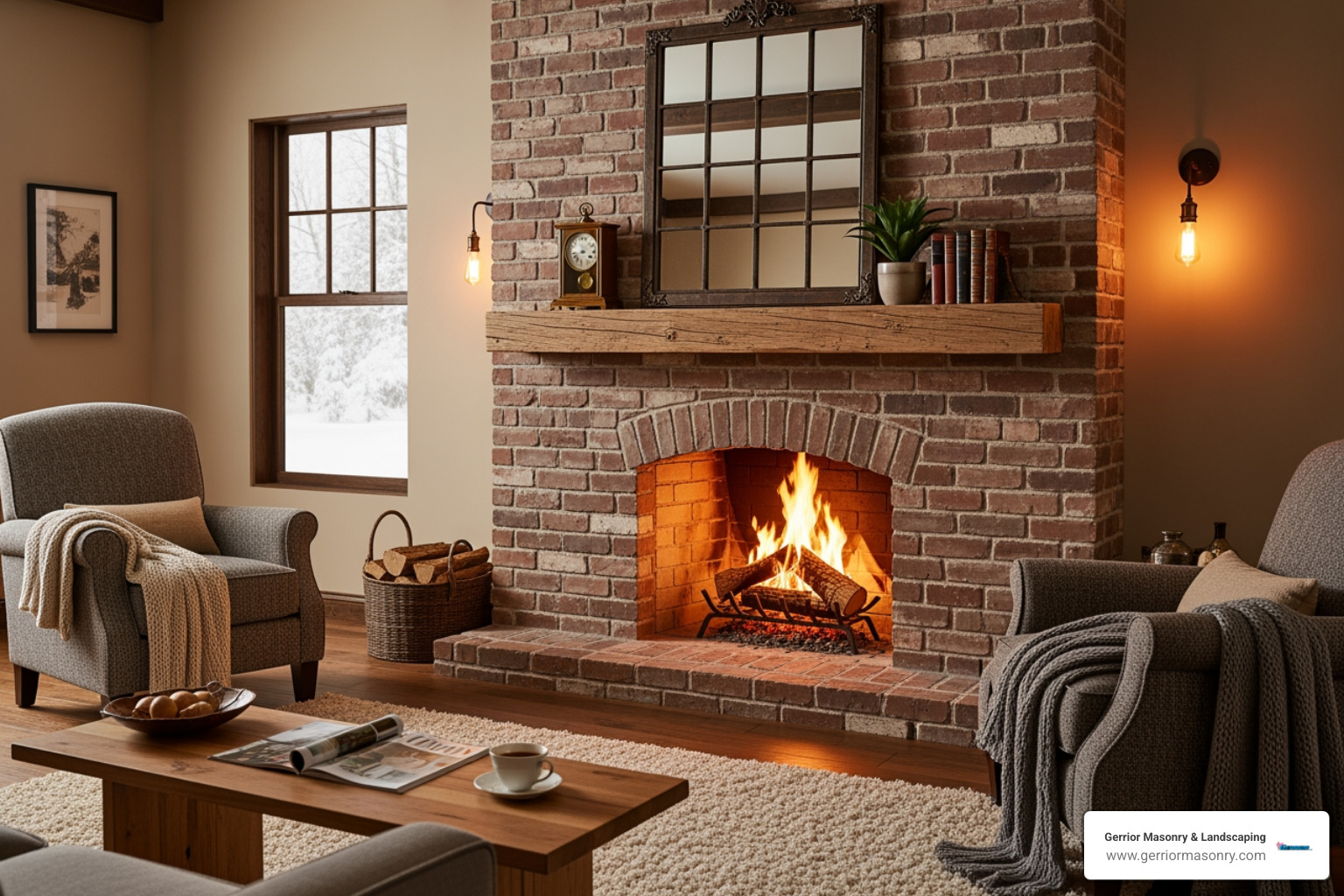 rustic brick fireplace surround - New fireplace surround