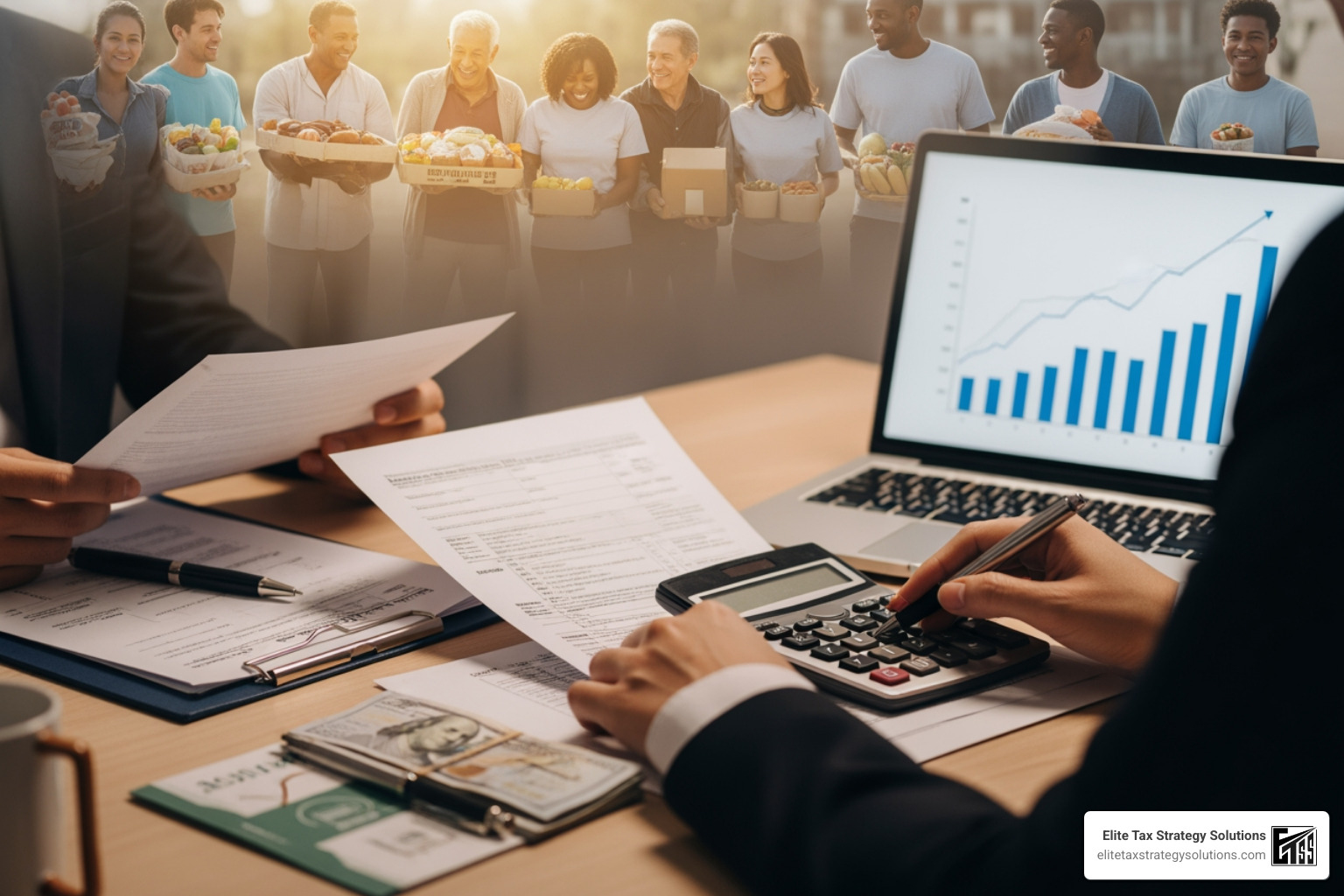 magnifying glass over tax document - charitable giving tax strategies magnifying glass over tax document - charitable giving tax strategies
