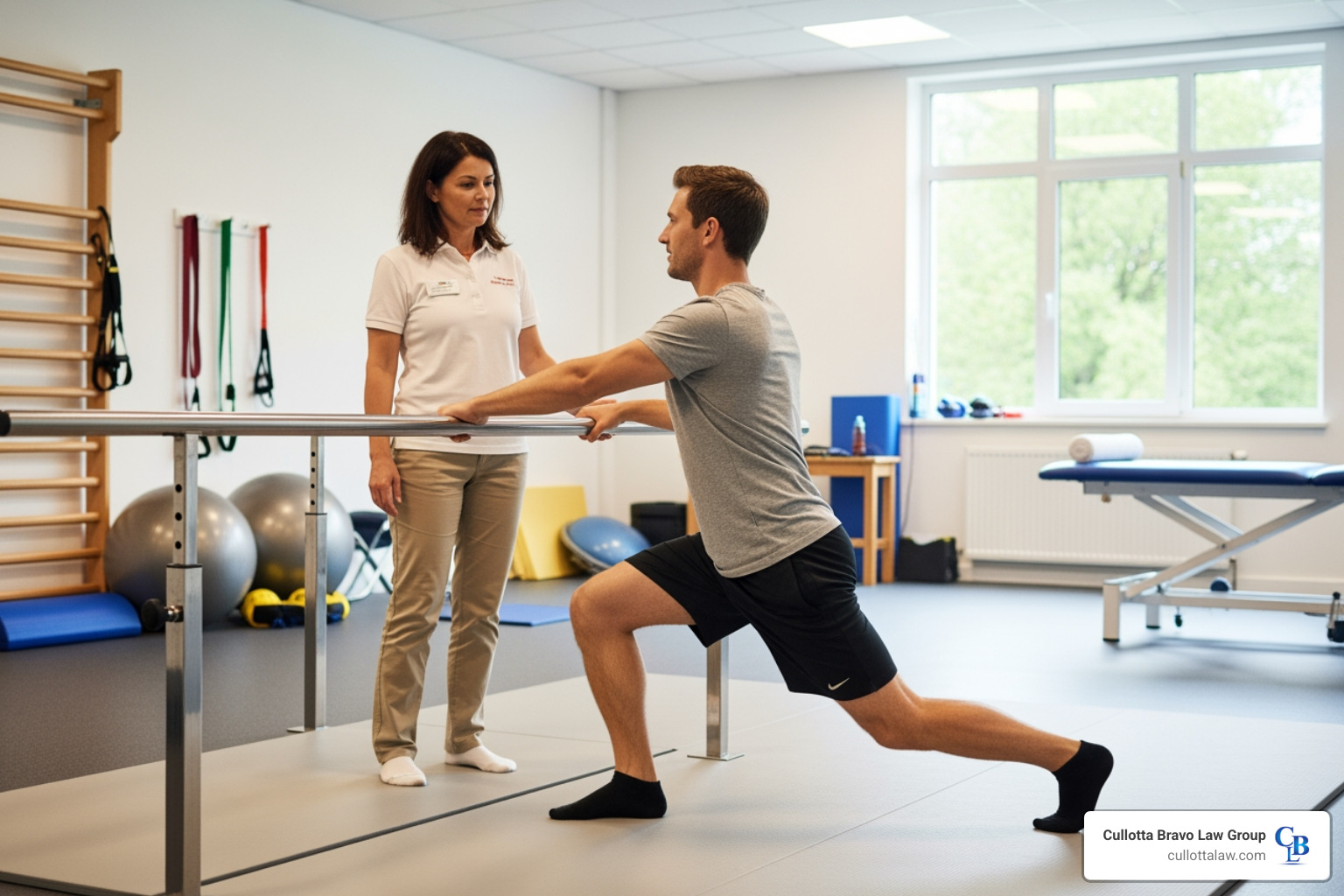 person doing physical therapy - workers compensation for truck drivers aurora