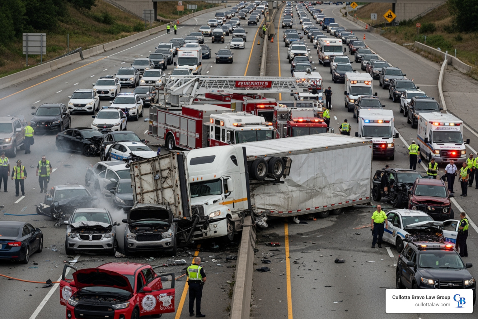 multi-car accident involving a truck - workers compensation for truck drivers aurora