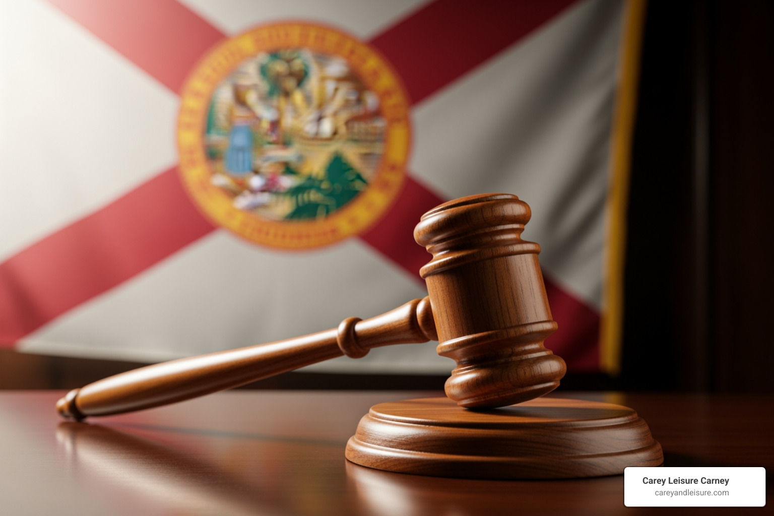 Gavel and Florida flag - ATV accident lawsuit