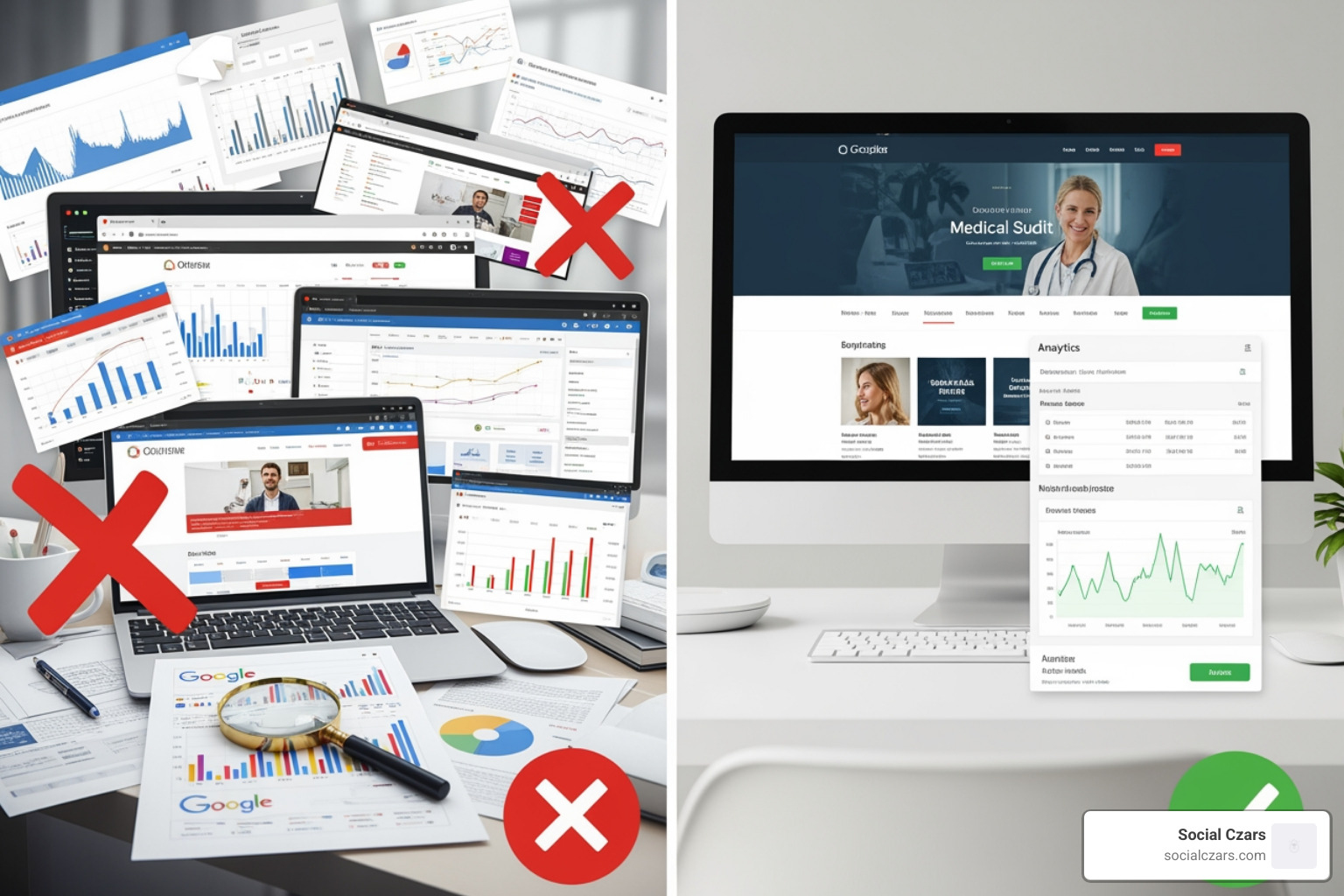 Image comparing a standard e-commerce site to a YMYL medical site in search results, highlighting the extra trust signals and author information on the medical site - medical SEO audit Image comparing a standard e-commerce site to a YMYL medical site in search results, highlighting the extra trust signals and author information on the medical site - medical SEO audit