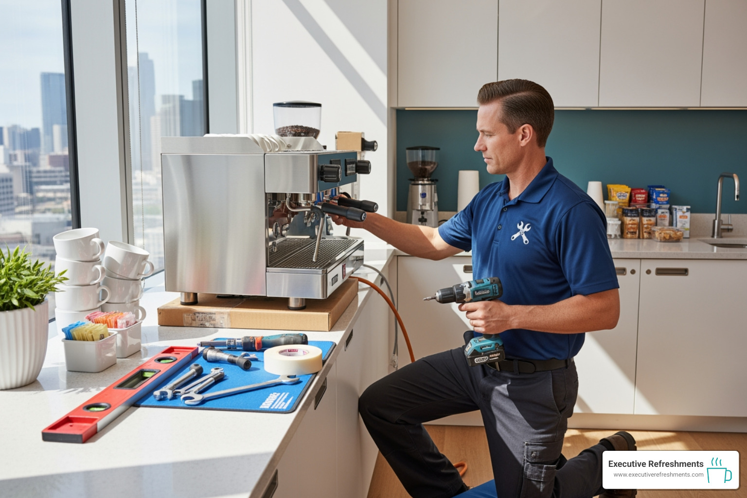 vendor installing coffee machine - coffee vendors for offices vendor installing coffee machine - coffee vendors for offices