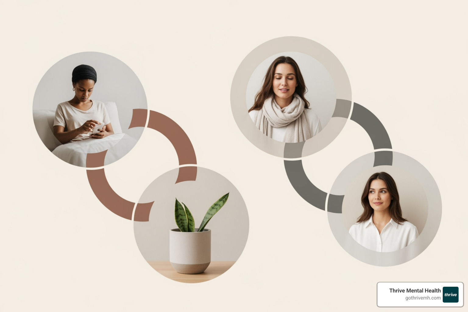 Image of four interconnected circles representing the DBT skills: Mindfulness, Distress Tolerance, Emotion Regulation, and Interpersonal Effectiveness - what does dialectical mean in dialectical behavior therapy