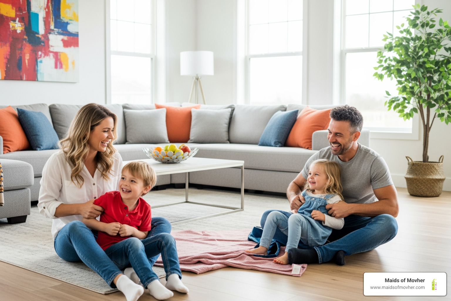 clean home with happy family playing in background - skilled house cleaning washington clean home with happy family playing in background - skilled house cleaning washington