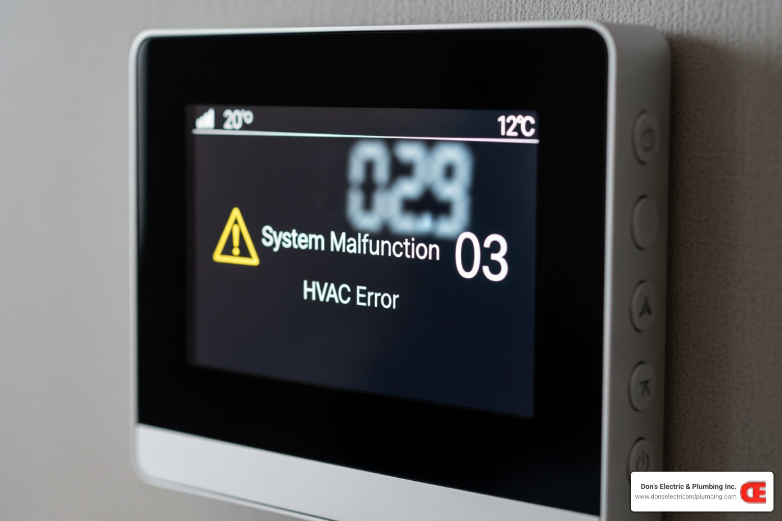 Thermostat displaying an error code - emergency heat pump service palatine