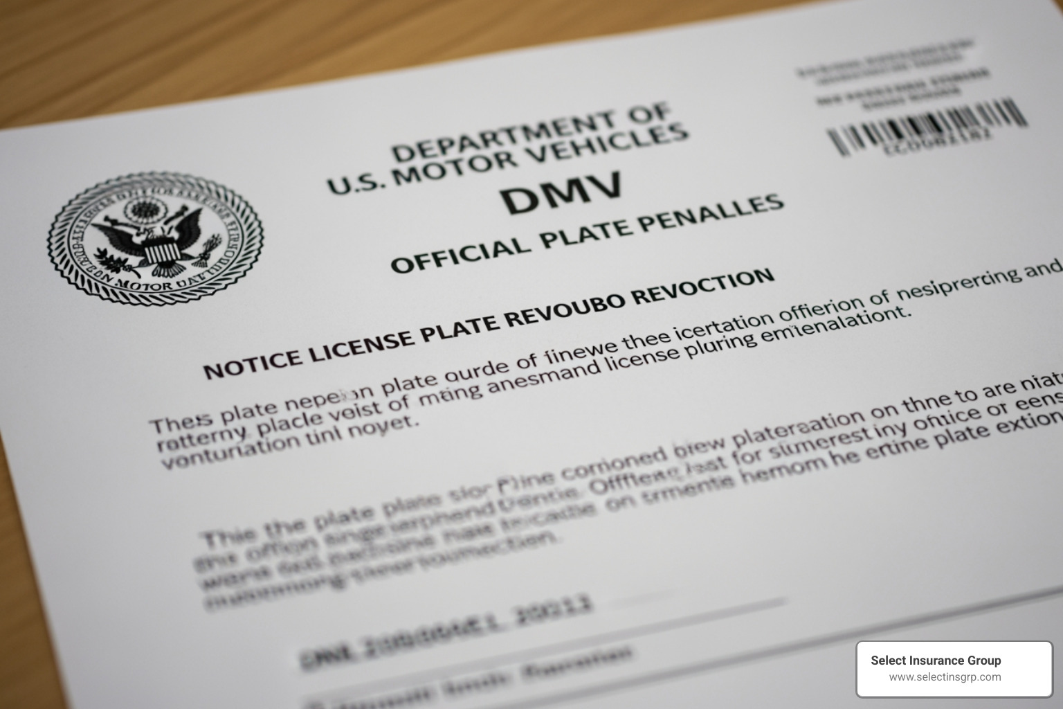 NCDMV notice about license plate revocation or fine - North Carolina car insurance laws NCDMV notice about license plate revocation or fine - North Carolina car insurance laws