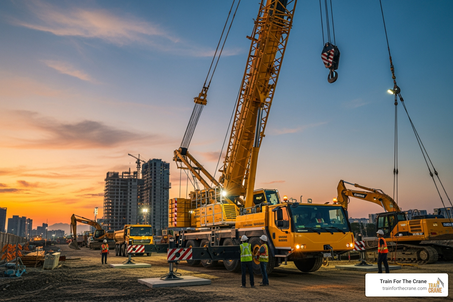 all-terrain crane extending its boom - Construction site crane all-terrain crane extending its boom - Construction site crane