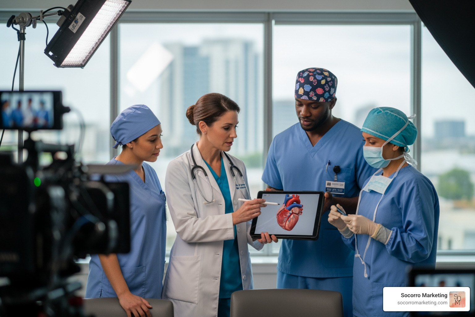 Google search results showing a video thumbnail for a healthcare-related query - healthcare video production company