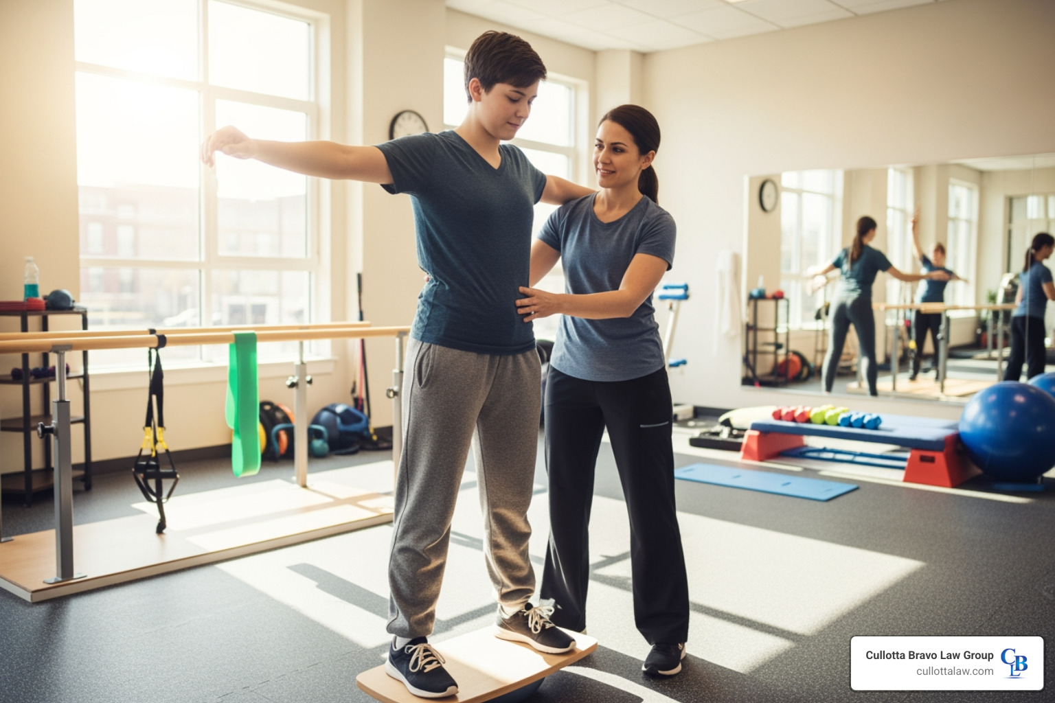 Patient in physical therapy - anoxic brain injury lawyer