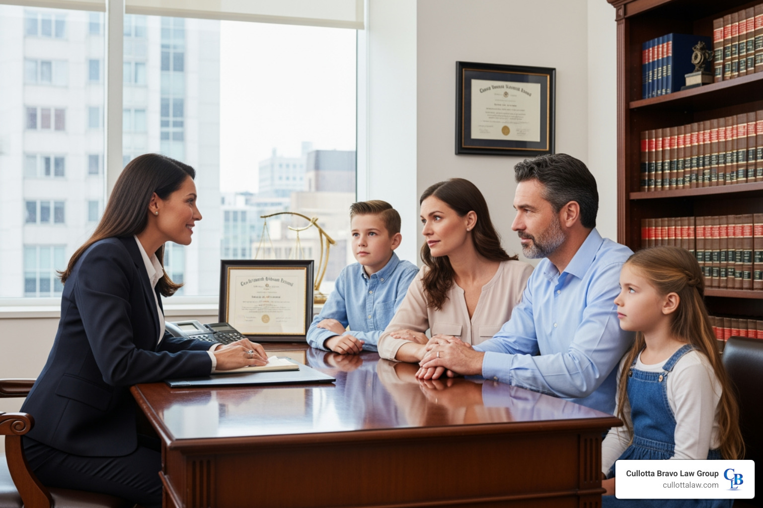 Lawyer compassionately consulting with a family - anoxic brain injury lawyer