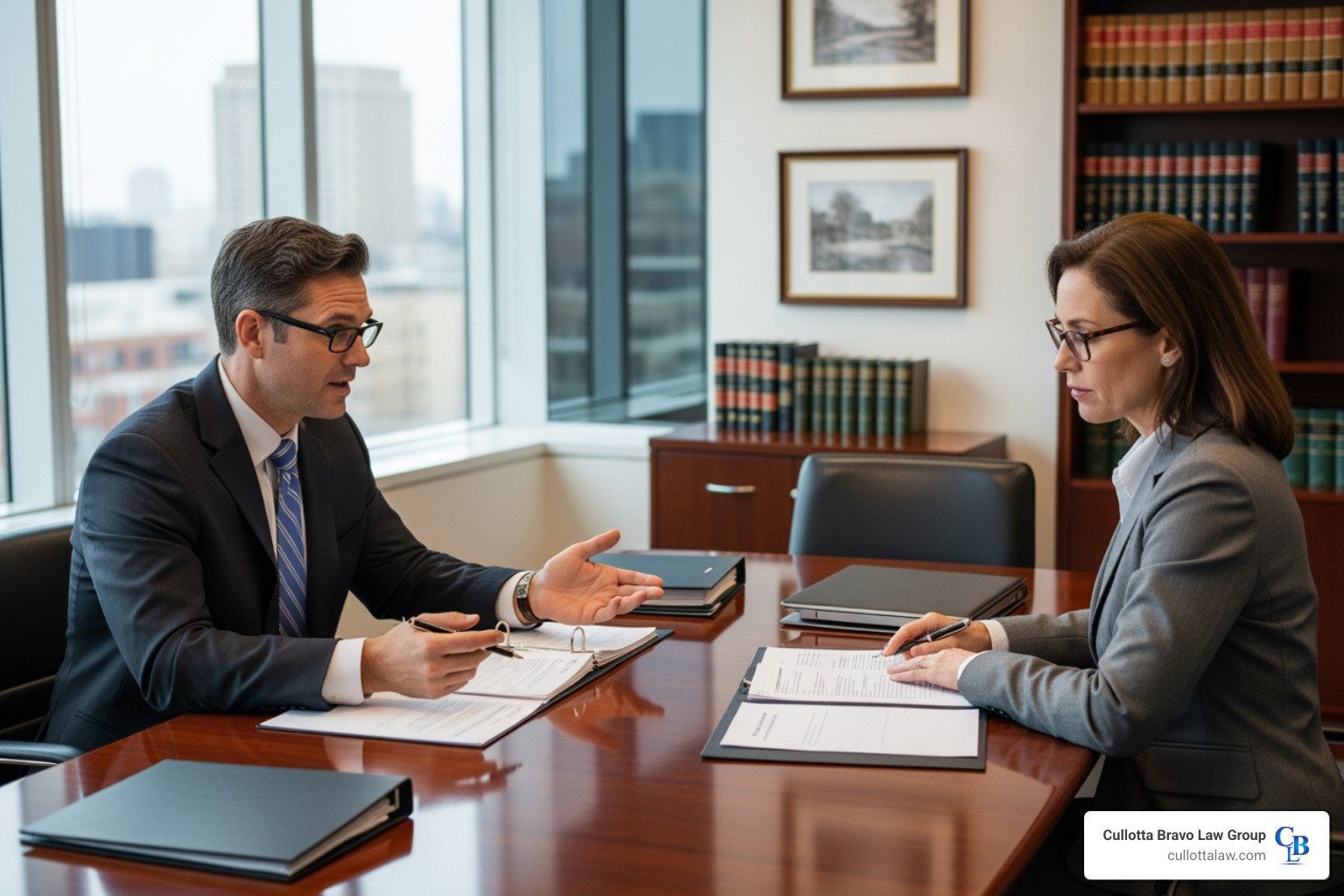 attorney negotiating with insurance representative - workers comp settlement attorney