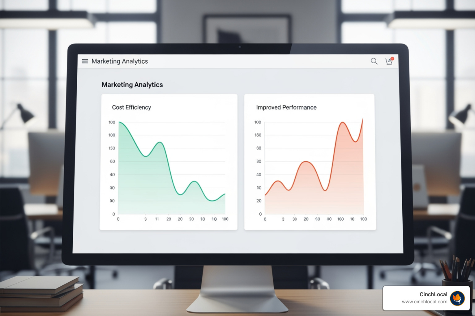 digital dashboard showing key metrics like Cost-Per-Lead decreasing and Conversion Rate increasing. - Roofing lead generation AI digital dashboard showing key metrics like Cost-Per-Lead decreasing and Conversion Rate increasing. - Roofing lead generation AI