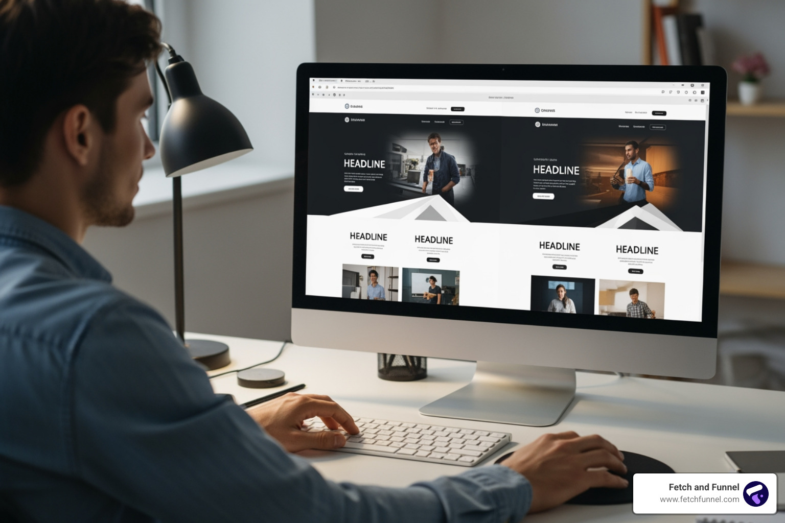 designer A/B testing two different landing page layouts on a screen - conversion focused design designer A/B testing two different landing page layouts on a screen - conversion focused design