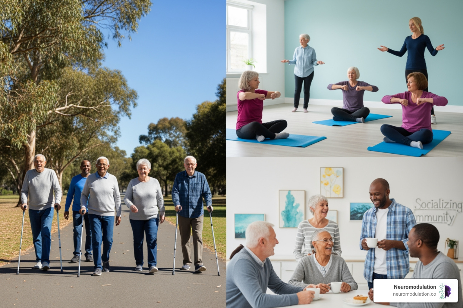 Diverse group of stroke survivors thriving in their communities - chronic stroke