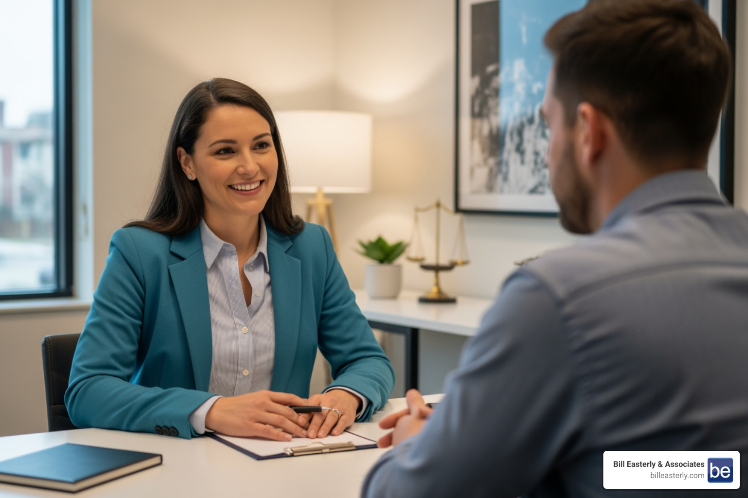 compassionate lawyer meeting with a client in a Nashville office - how much is a car accident settlement worth in tn