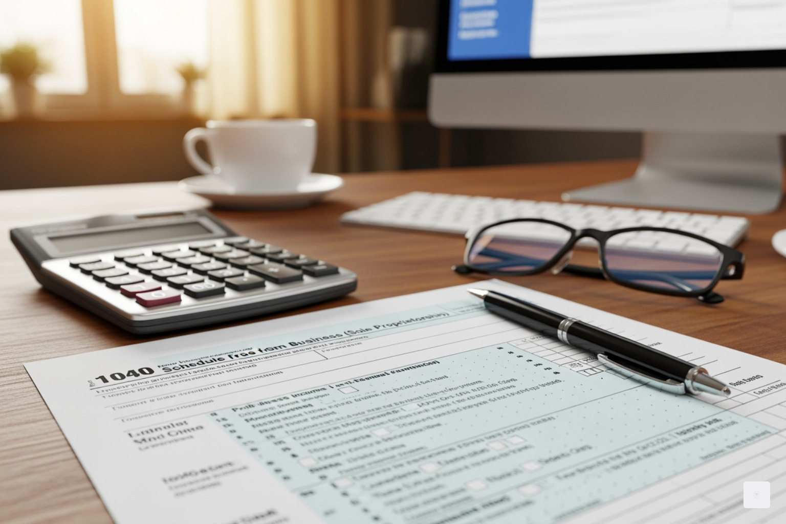 Sección resaltada del formulario oficial del Anexo C: Anexo C 1040 para contratistas independientes Sección resaltada del formulario oficial del Anexo C: Anexo C 1040 para contratistas independientes