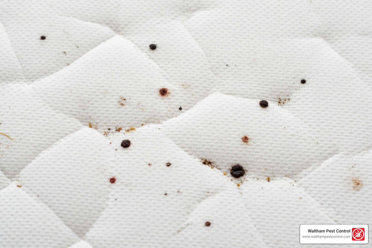 bed bug fecal stains on a mattress - bed bug treatment near me