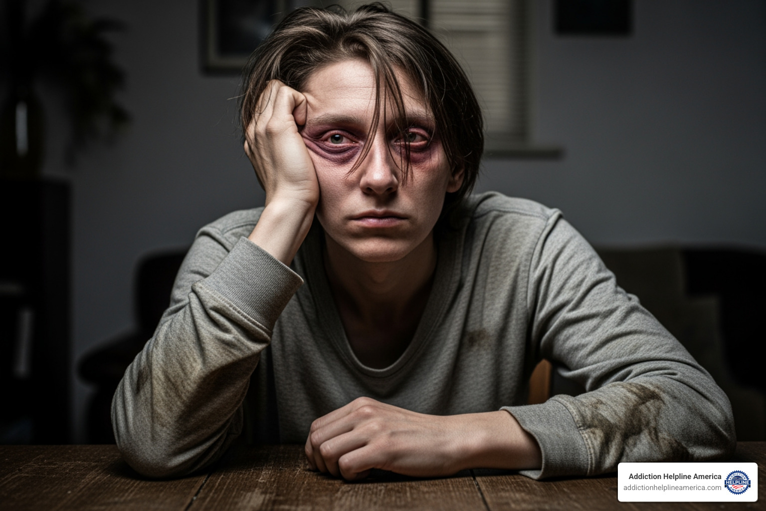 person showing signs of addiction - substance abuse helpline