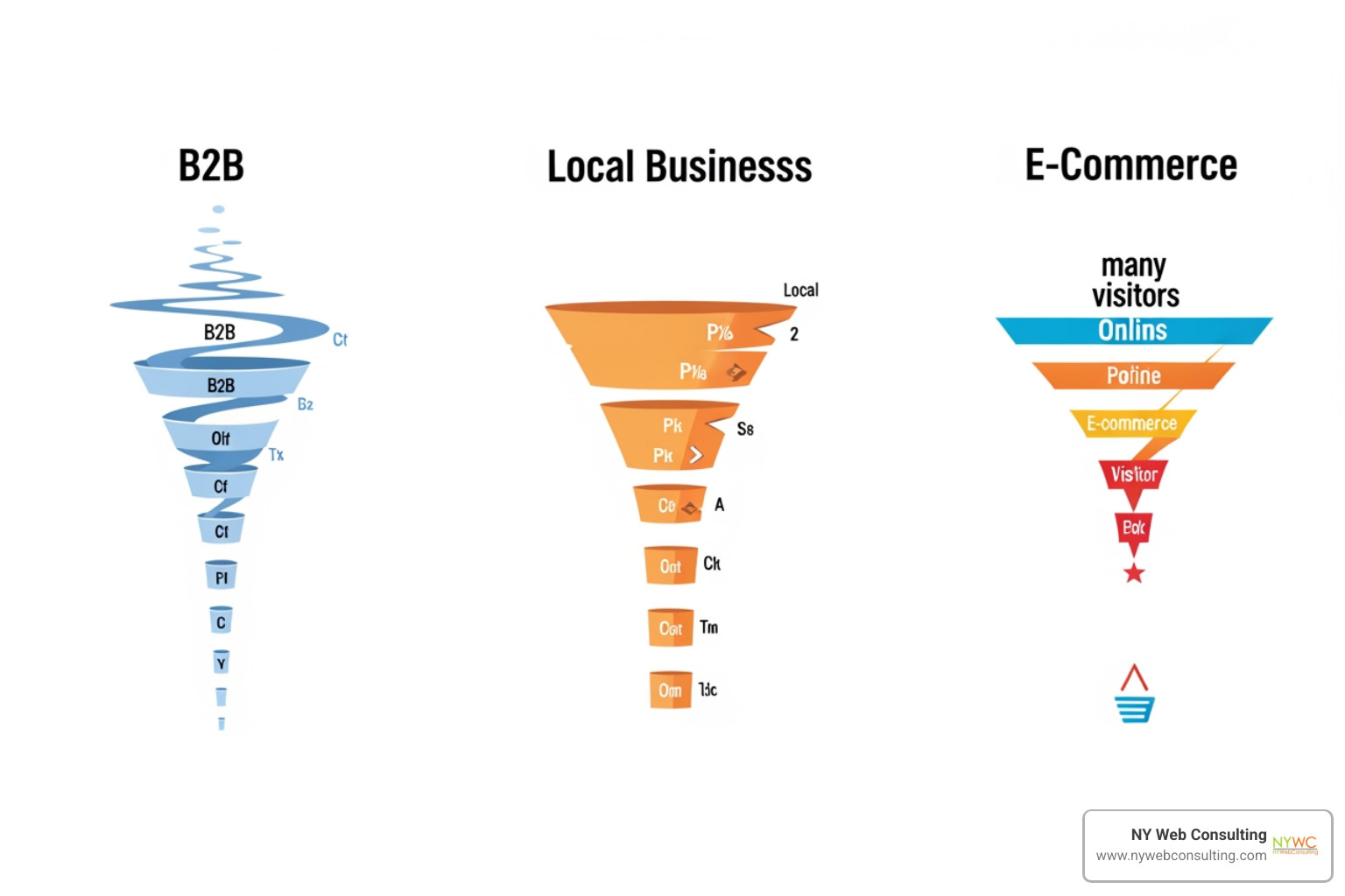 different funnels for B2B, Local, and Ecommerce - top lead generation sites