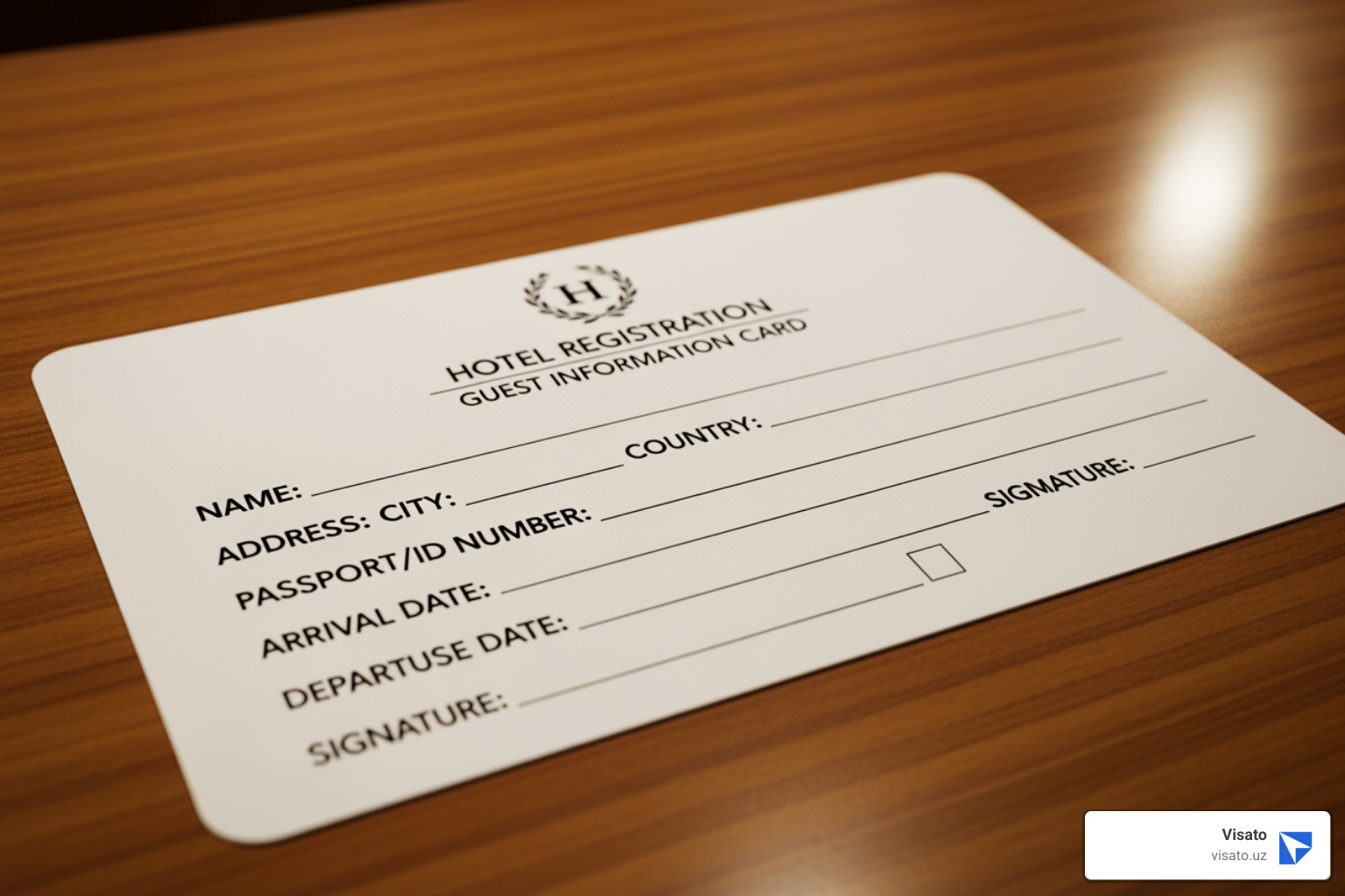 Uzbekistan hotel registration slip (tourist card) - tashkent visa for indian