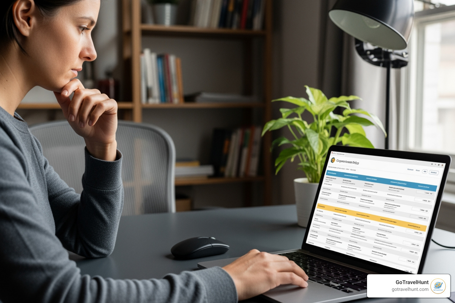 person comparing insurance policies on a laptop - covid flight insurance