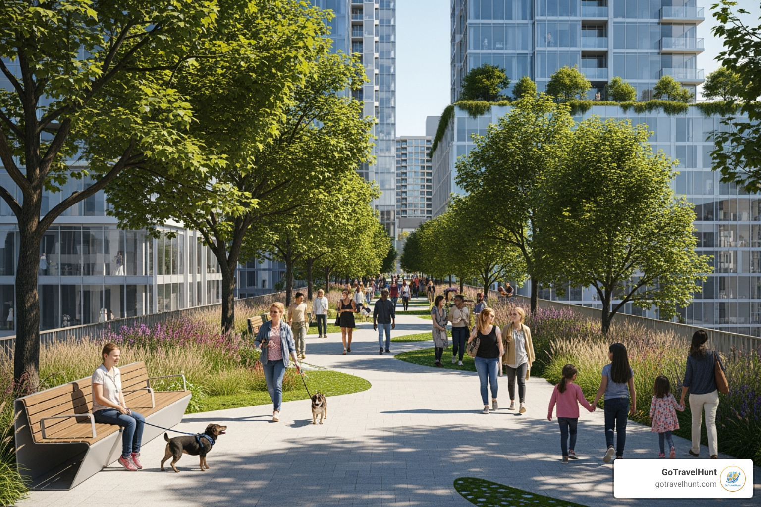 People walking along La Coulรฉe Verte Renรฉ-Dumont - Free things Paris People walking along La Coulรฉe Verte Renรฉ-Dumont - Free things Paris