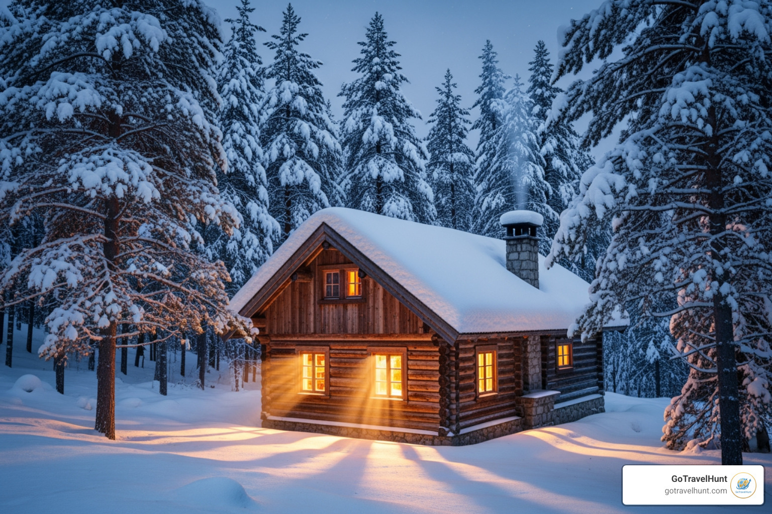 cozy cabin nestled in a snowy, pine forest landscape - valentine trip ideas cozy cabin nestled in a snowy, pine forest landscape - valentine trip ideas