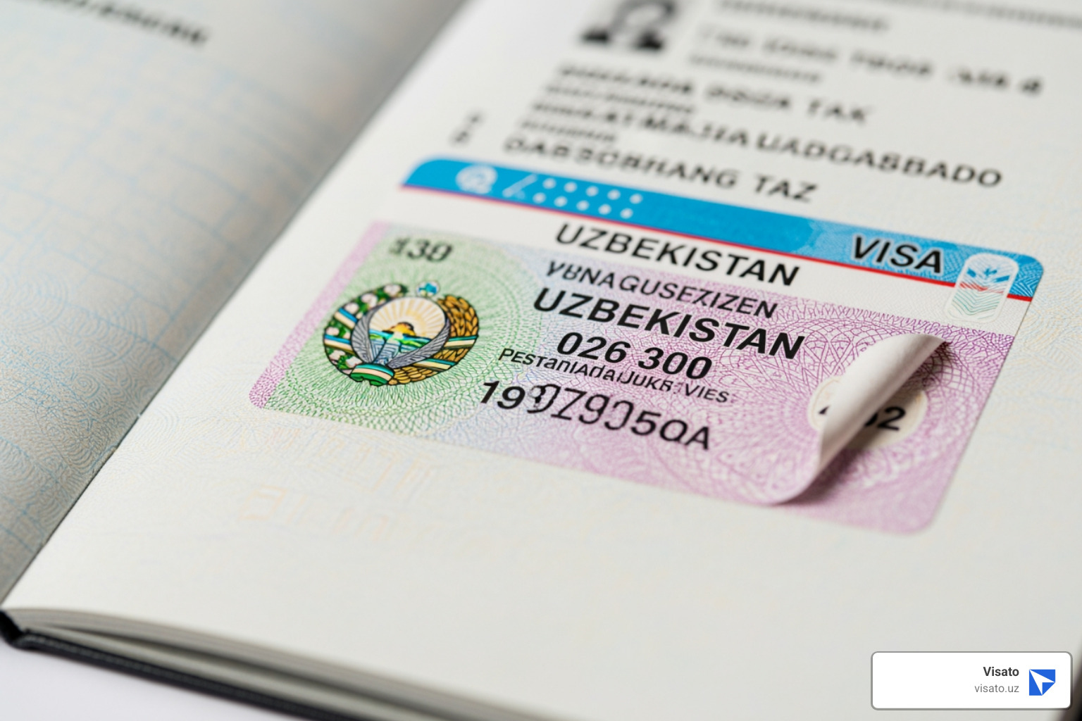 A passport with an Uzbekistan sticker visa page - uzbekistan tourist visa fee A passport with an Uzbekistan sticker visa page - uzbekistan tourist visa fee