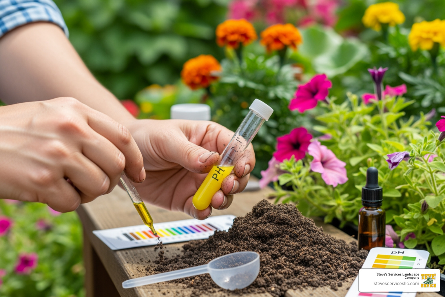 soil pH test kit in use - do it yourself hydromulch