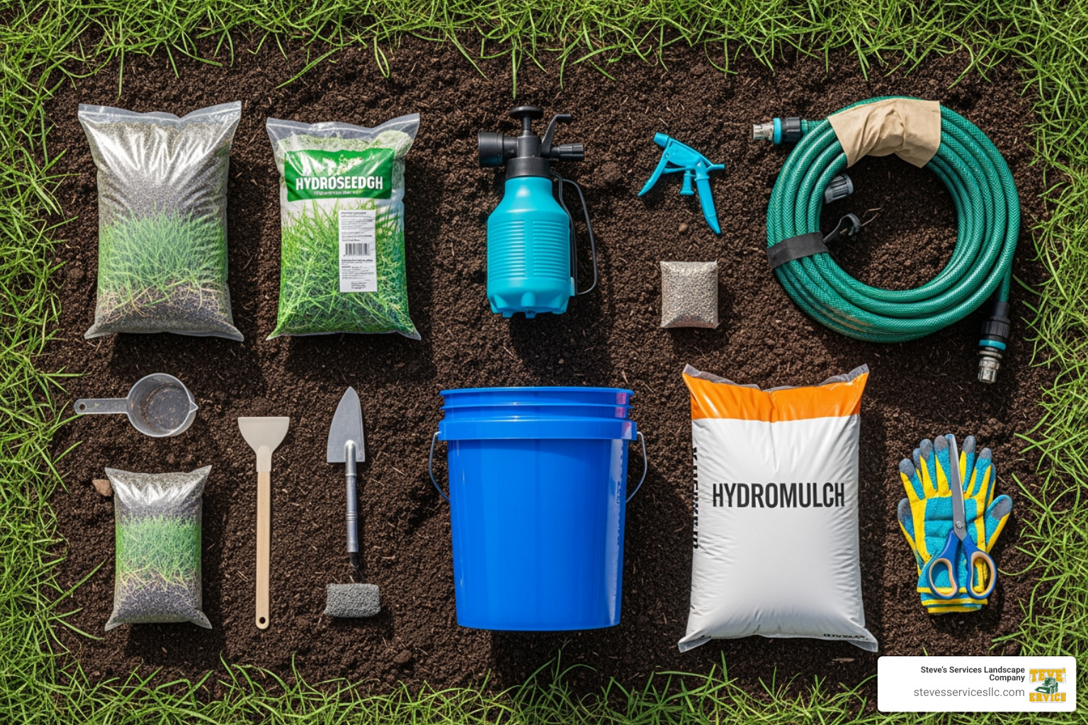 tools and materials for hydroseeding - do it yourself hydromulch