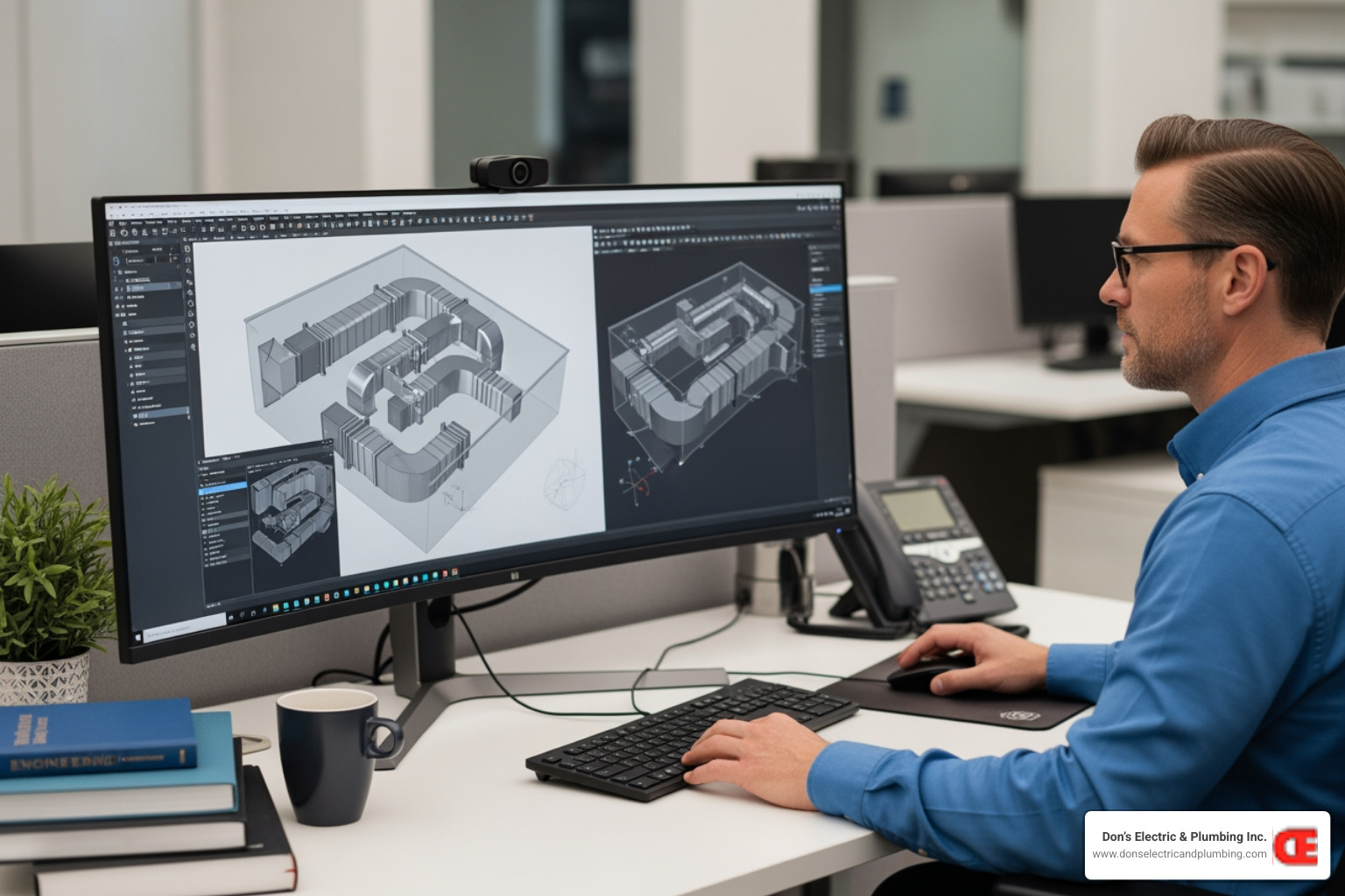 technician using software to design duct system - custom ductwork cobleskill technician using software to design duct system - custom ductwork cobleskill
